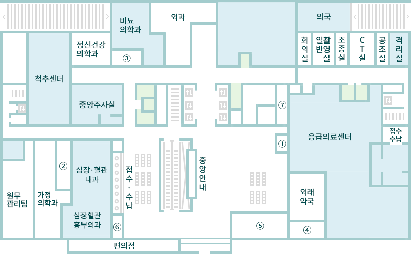 본관 1층 원내배치도