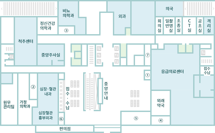 본관 1층 원내배치도
