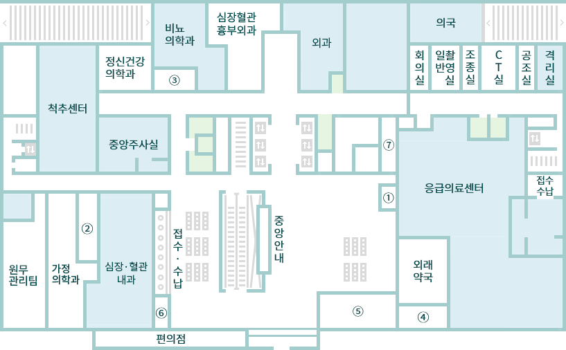 본관 1층 원내배치도